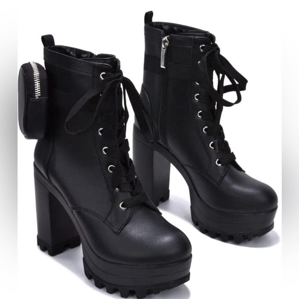 Women👩🏽Cape Robbin MonikPlatform ChelseaAnkleBoots🥾W ChunkyBlock Heels&Pocket